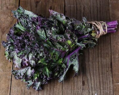 bunched red kale