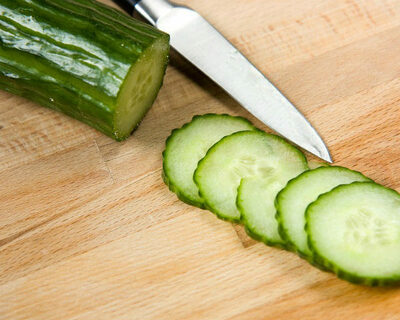 sliced cucumber