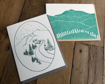 cards vermont winter mountains snow