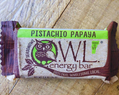 vermont made organic energy bar pistachio papaya flavor