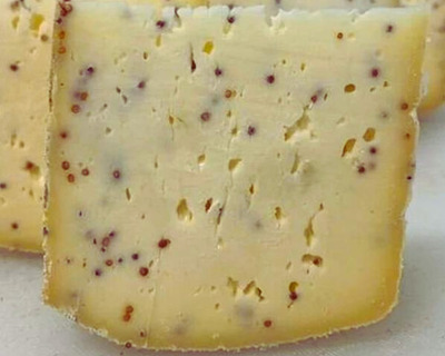 german style buttercheese with mustard seeds