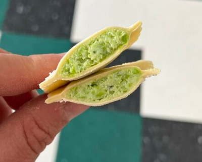 fresh ny-made pea and mint ravioli