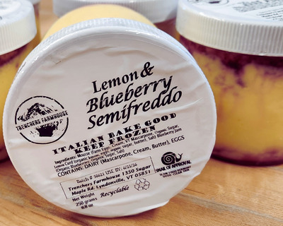 vermont made lemon and blueberry semifreddo
