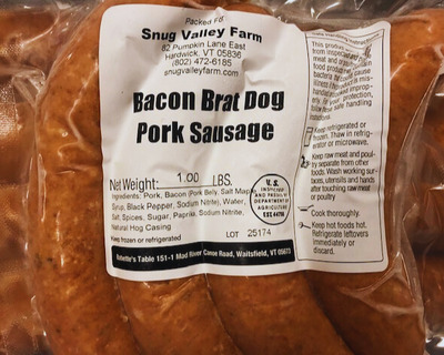 vermont made bacon brat dog