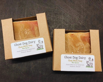 vermont made blue spruce goats milk soap