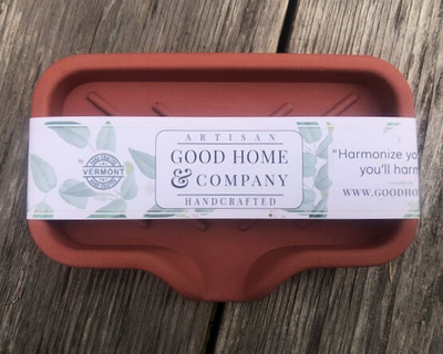 vermont made red concrete soap dish