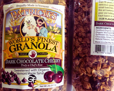 vermont made dark chocolate cherry granola