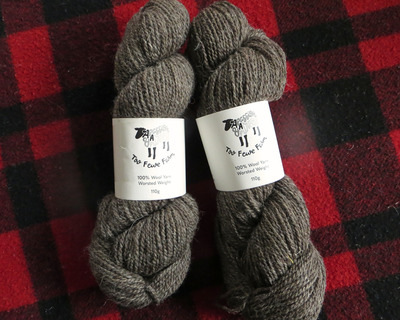 dark gray oatmeal vermont yarn