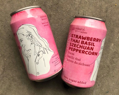 strawberry thai basil szechuan peppercorn seltzer made in vermont