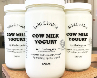 berle farm organic yogurt glass jar