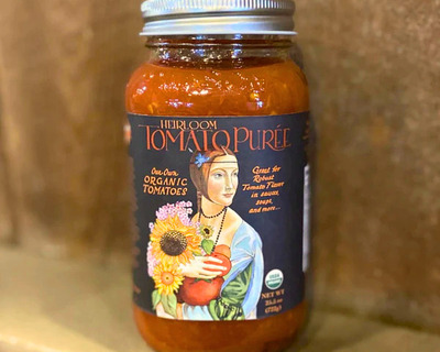 organic new england grown heirloom tomato puree