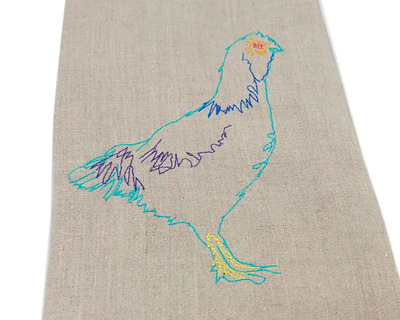 eco Belgian linen towel blue hen