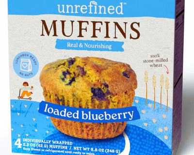 mass made blueberry muffins full of unrefinsed stone ground flours and wild maine blueberries