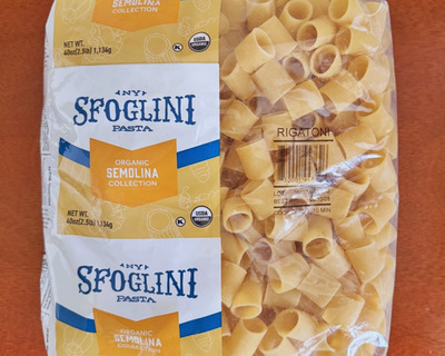 bulk bag of organic ny state rigatoni