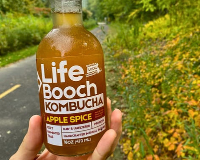 apple spice kombucha brewed in mass