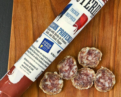 jacuterie saucisson provencal on a cutting board