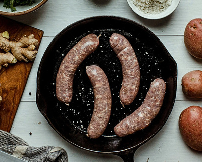british bangers in a skillet