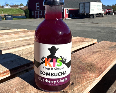 organic vermont brewed elderberry ginger kombucha